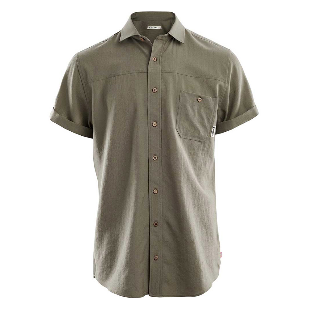 Woven Short Sleeve Wool Shirt [M]